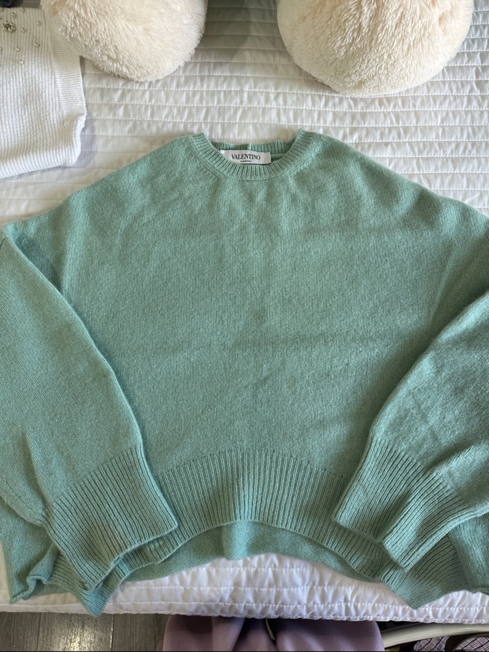 Valentino Soft Mint Green Crewneck Jumper 100 cashmere - Picture 3 of 4